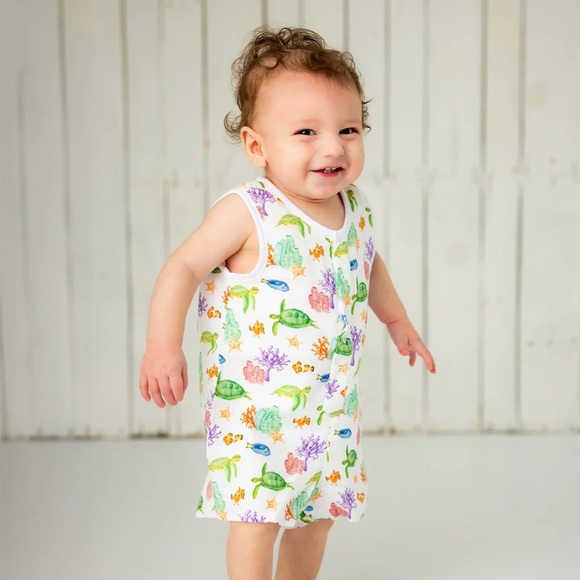 Nola Tawk Just Keep Swimming Organic Shortall in size 0 to 3 months - Picture 2 of 5